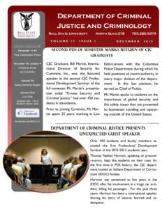 Department of Criminal Justice and Criminology Ball State University V O L U ME  1 7