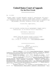 United States Court of Appeals For the First Circuit No[removed]RONNIE JONES; RICHARD BECKERS; WALTER R. WASHINGTON; WILLIAM E. BRIDGEFORTH; SHAWN N. HARRIS; EUGENE WADE; GEORGE C. DOWNING, JR.; CLARARISE BRISTOW; MASSA