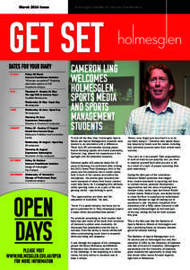 March 2014 Issue  Holmesglen Update to Careers Practitioners Get Set Dates for your diary