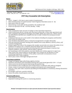 Activity Counselor Job Description