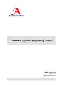 The DROID Application Programming Interface