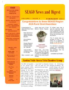 SEAGO SOUTHEASTERN ARIZONA GOVERNMENTS ORGANIZATION SPECIAL POINTS OF INTEREST: