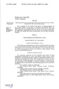 United States Army Corps of Engineers / Flood Control Act / Central Utah Project Completion Act / United States Bureau of Reclamation / Central Utah Project / United States / Water Resources Development Act / Law