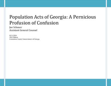 Population Acts of Georgia: A Pernicious Profusion of Confusion