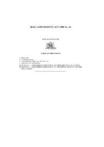 BAIL (AMENDMENT) ACT 1988 No. 16  NEW SOUTH WALES TABLE OF PROVISIONS 1. Short title