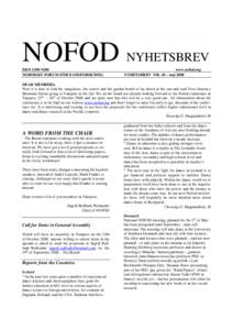 NOFOD NYHETSBREV ISSNNORDISKT FORUM FÖR DANSFORSKNING www.nofod.org NYHETSBREV NR: 30 – mai 2008