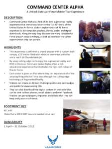 COMMAND CENTER ALPHA A United States Air Force Mobile Tour Experience DESCRIPTION •