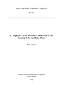 1  Small Publications in Historical Geophysics No. 22 ___________________________________________________________