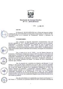Resolución de Consejo Directivo NoOJG0EFAICD Lima, Z4 MAR. 2015