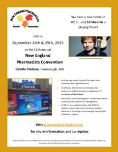 We have a new home in 2015….and Ed Sheeran is playing there! Join us  September 24th & 25th, 2015