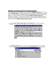 Adobe Acrobat Search Instructions: