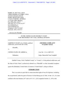 Case 2:12-cv[removed]TC Document 5 Filed[removed]Page 1 of[removed]HARRY H. SOUVALL[removed]CHRISTOPHER LACOMBE[removed]Assistant Attorneys General MARK SHURTLEFF (4666)