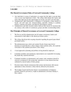 LCC Shared Governance Policy and Principles