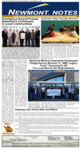 8 THE HIGH DESERT ADVOCATE, THURSDAY, NOVEMBER 22, 2012  Prestigious Award Praises Newmont’s Investment In Local Communities