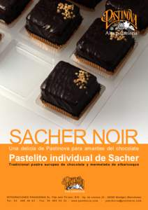 Alta pastelería  SACHER NOIR Una delicia de Pastinova para amantes del chocolate  Pastelito individual de Sacher