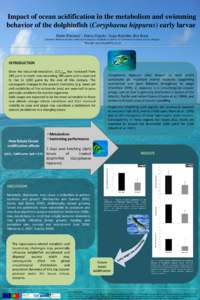 Impact of ocean acidification in the metabolism and swimming behavior of the dolphinfish (Coryphaena hippurus) early larvae Marta Pimentel*, Maria Pegado, Tiago Repolho, Rui Rosa Laboratório Marítimo da Guia, Centro de