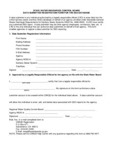Electronic Submittal Authorization Form for the SSO Database