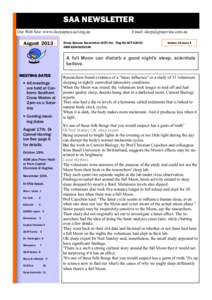 SAA NEWSLETTER Our Web Site: www.sleepapnea-act.org.au AugustEmail: 