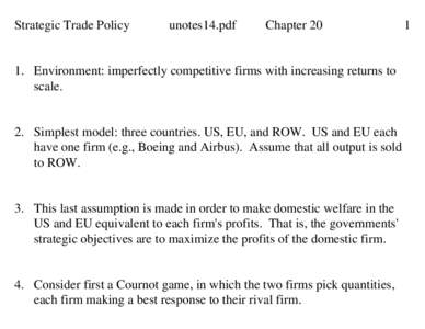 Strategic Trade Policy  unotes14.pdf Chapter 20