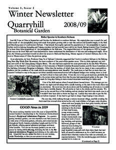 Volume 5, Issue 2  Winter Newsletter[removed]Quarryhill Botanical Garden