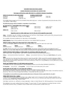 CHESHIRE TRACK AND FIELD LEAGUE LEAGUE PROGRAMME AND RULES OF COMPETITION The league will function under UKA rules & is confined to Amateur Competitors. EVENTS TO BE HELD IN EACH AGE GROUP One Sprint 4 Per Club