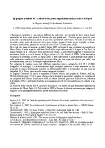 Epipogium aphyllum Sw. al Monte Faito, prima segnalazione per la provincia di Napoli di Gaspare Adinolfi & Ferdinando Fontanella in «GIROS notizie» (Rivista quadrimestrale del Gruppo Italiano per la Ricerca sulle Orchi