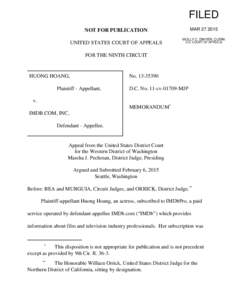 FILED MARNOT FOR PUBLICATION UNITED STATES COURT OF APPEALS