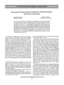 Psychometrics / Labeling theory / Identity politics / Social psychology / Stereotypes / Stereotype threat / Evaluation apprehension model / Sociology of race and ethnic relations / Stereotype / Mind / Psychology / Education