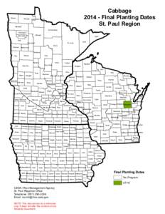 Kittson  Roseau Cabbage[removed]Final Planting Dates