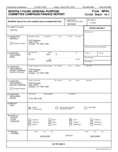 Texas Ethics Commission  P.O.Box[removed]Austin, Texas[removed]