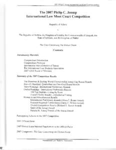 2007 Philip C. Jessup lnternational Law Moot Court Competition  The 2007 Philip C. Jessup International Law Moot Court Competition Republic of Adaria