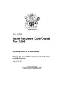 Aquatic ecology / Irrigation / Water management / Water resources / Geography of Australia / Coomera River / Little Nerang Dam / Water / Rivers of Queensland / Gold Coast /  Queensland
