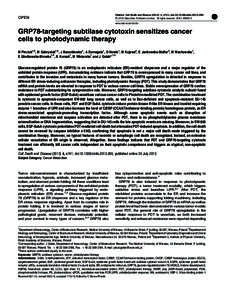 Proteins / Organelles / Heat shock proteins / Unfolded protein response / Binding immunoglobulin protein / Photodynamic therapy / Glucose-regulated protein / Epidermal growth factor / Apoptosis / Biology / Cell biology / Programmed cell death