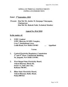 States and territories of India / Appellate review / Central Electricity Regulatory Commission / Appeal / NTPC Limited / Gujarat Urja Vikas Nigam / Law / Economy of India / Energy in India