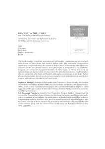 GAÃGE›A ON THE UPÅDHI The ìInferential Undercutting Conditionî Introduction, Translation and Explanation by Stephen H. Phillips and N.S. Ramanuja Tatacharya[removed]pages