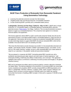 BASF-Plans-Production-of-Butanediol-from-Renewable-feedstock-using-Genomatica-technology