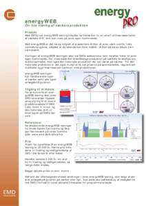 energyWEB  On-line visning af værkers produktion Produkt  Med EMDs nye energyWEB løsning tilbydes varmeværker nu en smart onlinepræsentation