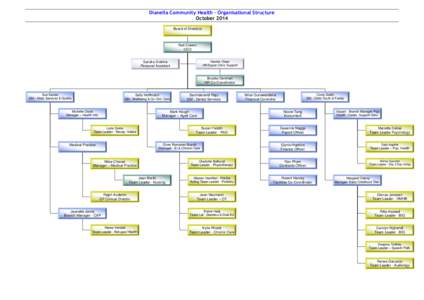 Dianella Community Health – Organisational Structure October 2014 Board of Directors Neil Cowen CEO