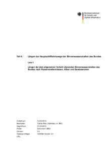 Teil 4:  Längen der Hauptschifffahrtswege der Binnenwasserstraßen des Bundes Liste 5  Längen der dem allgemeinen Verkehr dienenden Binnenwasserstraßen des