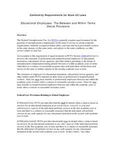 Conformity Requirements for State UC Laws