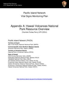 National Park Service U.S. Department of the Interior Pacific Island Network Vital Signs Monitoring Plan