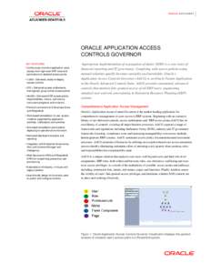 Oracle’s Application Access Control Governor