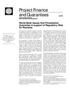 Electrica / Project finance / Privatization / Citibank / World Bank / Economics / United Nations / Enel