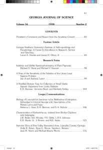 81  GEORGIA JOURNAL OF SCIENCE Volume[removed]