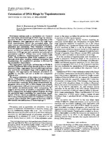 THEJOURNAL OF BIOLOGICAL CHEMISTRY Vol. 257, No.5. Issue of March 10, pp, 1982 Printed in U S.A.  Catenation of DNA Rings by Topoisomerases