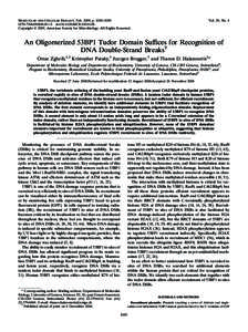 MOLECULAR AND CELLULAR BIOLOGY, Feb. 2009, p. 1050–[removed]/$08.00!0 doi:[removed]MCB[removed]Copyright © 2009, American Society for Microbiology. All Rights Reserved. Vol. 29, No. 4