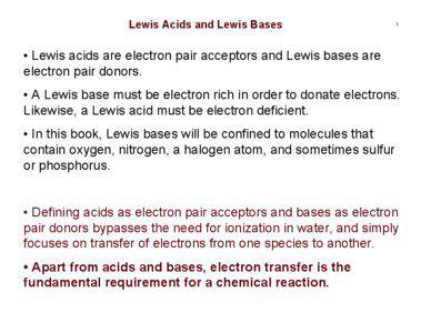 Lewis Acids and Lewis Bases  1