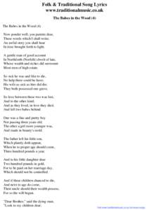 Folk & Traditional Song Lyrics - The Babes in the Wood (4)