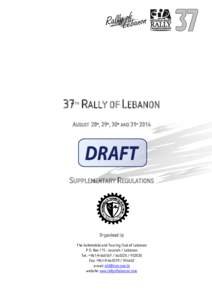 37 RALLY OF LEBANON TH AUGUST 28 , 29 , 30 AND[removed]th