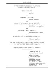 Sullins v. Lee, National Education Ass'n & United States v. Macon County Board of Education -- Brief as Appellee